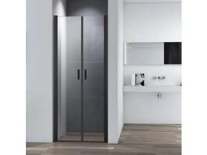 Modern black T2 90 cm, dvoukřídlé sprchové dveře