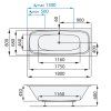 Santech VANA BEVEL obdélník 180 x 80 nakres