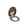 Duroplastové WC sedátko Wood Heart 82377 se zpomalovacím mechanismem SOFT-CLOSE otevřené