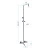 Termostatická nástěnná vanová baterie s hadicí, ruční a talířovou hranatou sprchou slim 200x200mm nakres