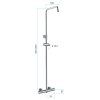 Termostatická nástěnná sprchová baterie s hadicí, ruční a talířovou hranatou sprchou slim 200x200mm  nakres