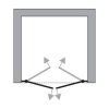 Komfort T2 60 - sprchové dvoukřídlé dveře 56-61 cm nákres