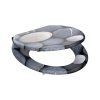 WC sedátko Grey Stones 80130 se zpomalovacím mechanismem SOFT-CLOSE pootevřené