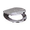 WC sedátko Grey Steel 80123  se zpomalovacím mechanismem SOFT-CLOSE pootevřené