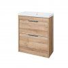 CN321 Vigo, koupelnová skříňka s keramickým umyvadlem 81 cm, dub Riviera