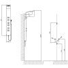 PRESTIGE termostatický sprchový panel 200x1400 mm, nerez mat nakres