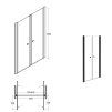 Bezrámové sprchové dveře SINCO DUE BLACK 80cm nakres